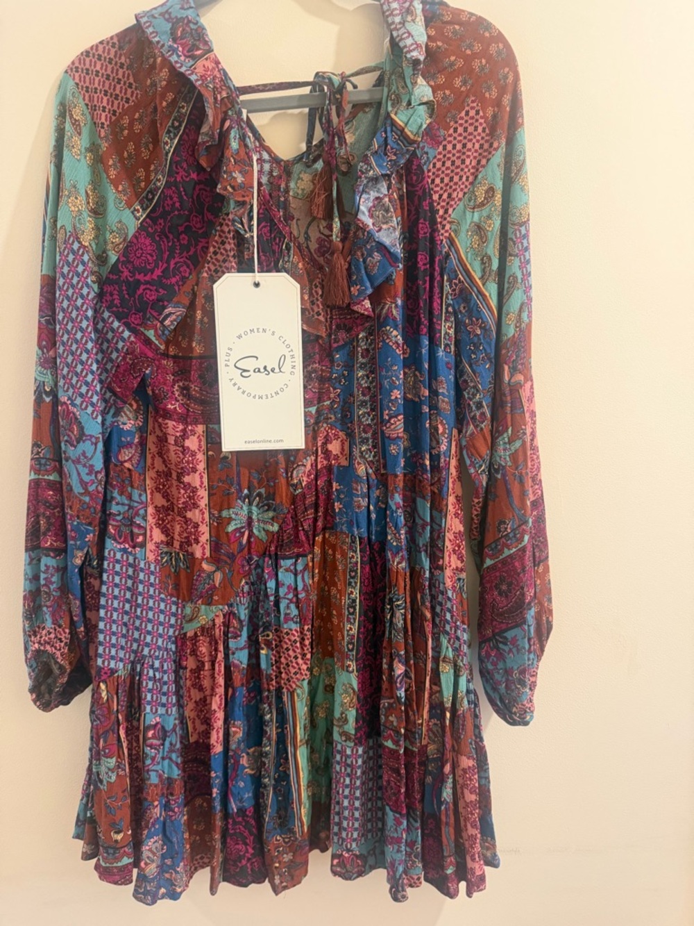 Casel Multi-Color Patchwork Mini Dress